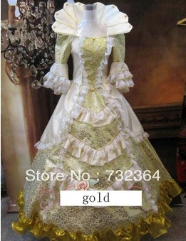 Navio livre fã colar de luxo, Medieval, Renascentista Vestido Vestido de rainha Traje Gótico Vitoriano Lol/Marie Antoinette Belle